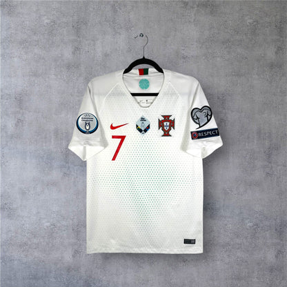 Maillot authentique Portugal 2018-2019 Extérieur Nike vue de face