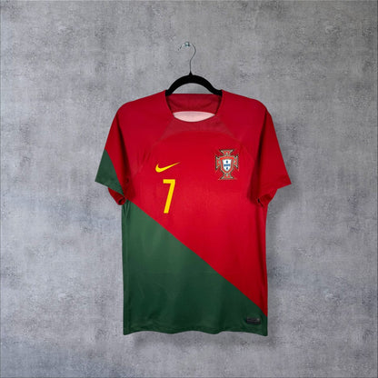 Maillot Portugal domicile Coupe du monde 2022 Nike face, diagonale rouge et verte