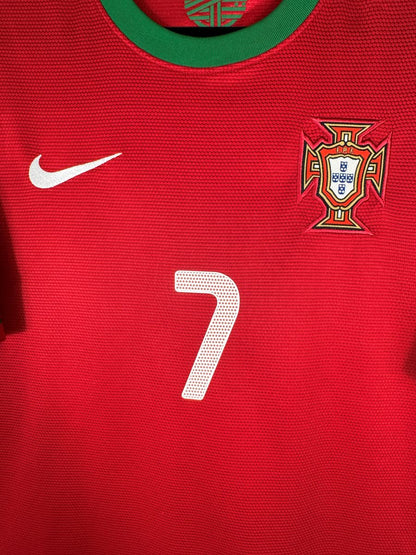 Écusson FPF brodé et numéro 7 de poitrine sur le maillot Portugal Euro 2012 de Ronaldo