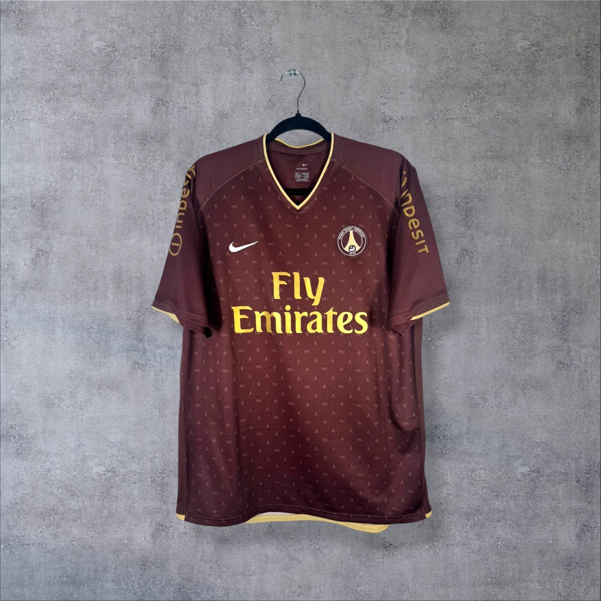 Maillot PSG 2006-2007 Extérieur - face sponsor Fly Emirates