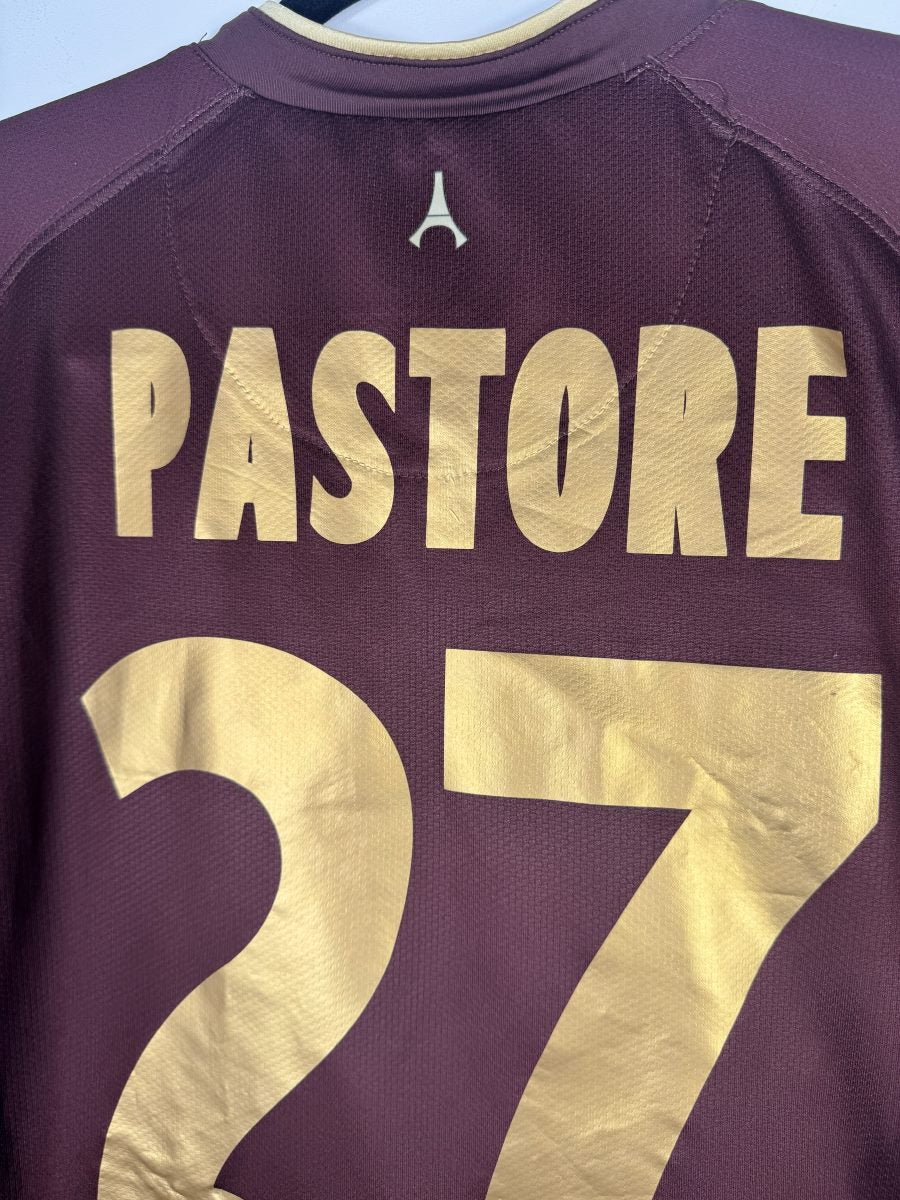 Maillot PSG 2006-2007 Extérieur - détail flocage Pastore 27