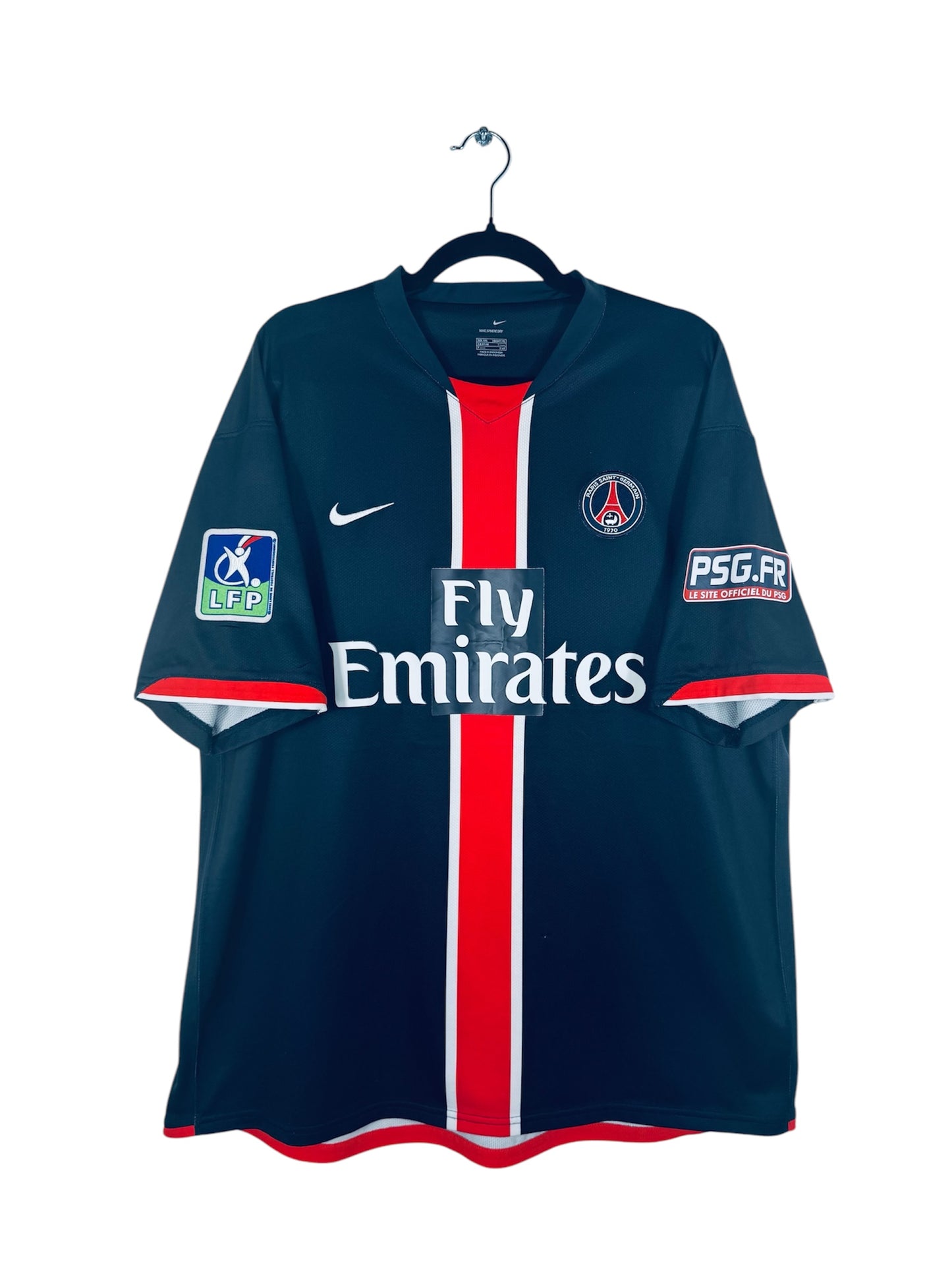 Maillot PSG 2007-2008 Domicile Nike - Vue avant, taille XXL, couleur marine.