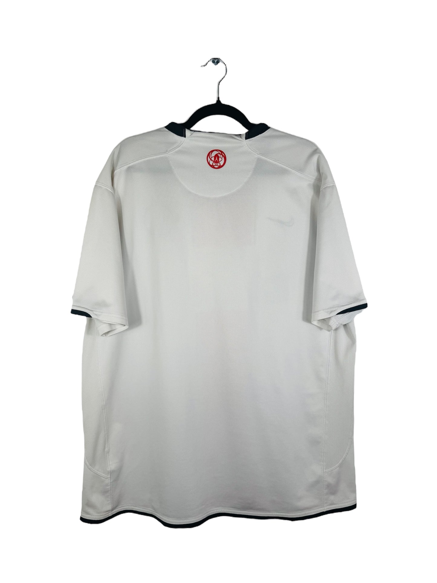 Maillot PSG 2007-2008 Extérieur Nike - Vue arrière, taille XXL, couleur blanc.