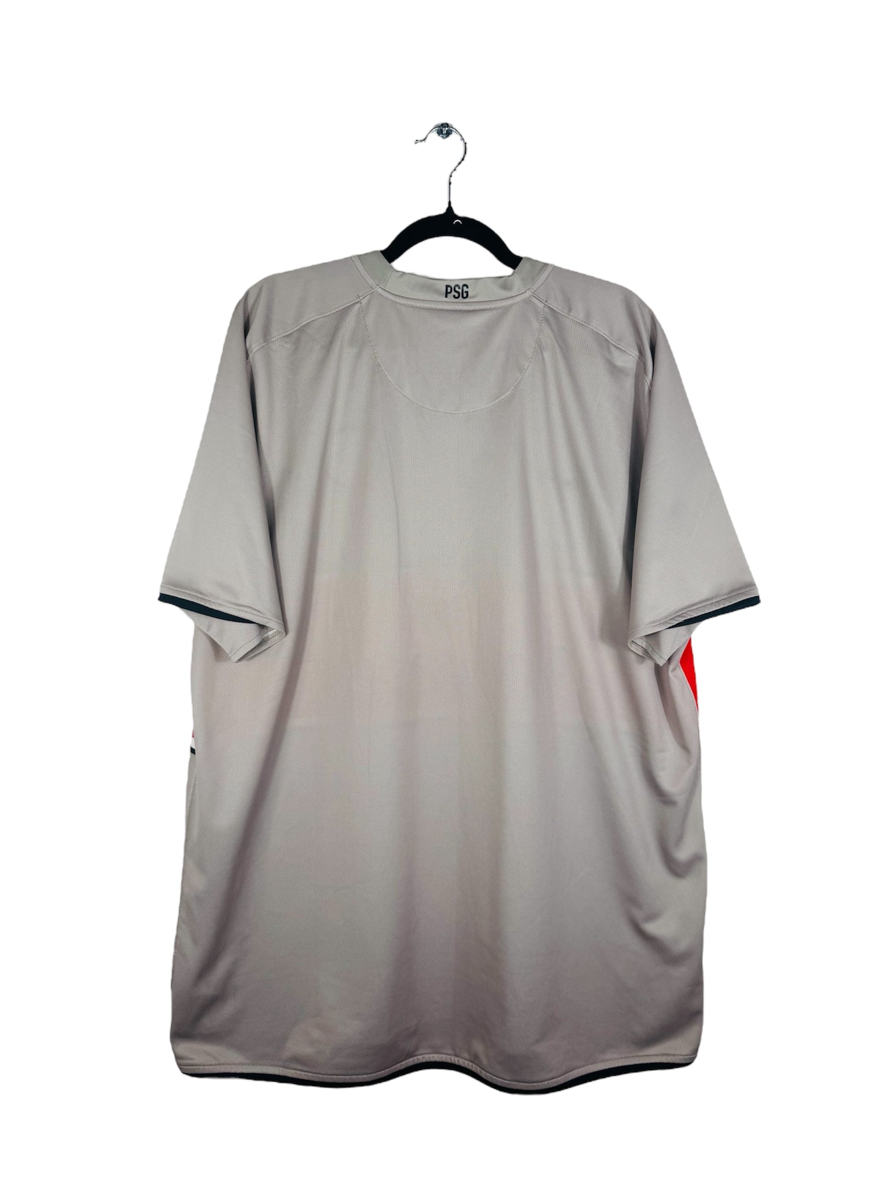 Maillot PSG 2008-2009 Extérieur Nike - Vue arrière, taille XXL, couleur gris.