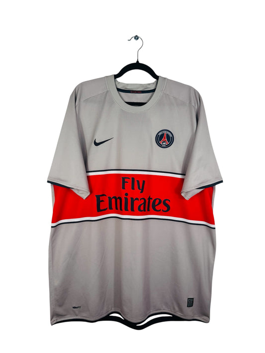 Maillot PSG 2008-2009 Extérieur Nike - Vue avant, taille XXL, couleur gris.