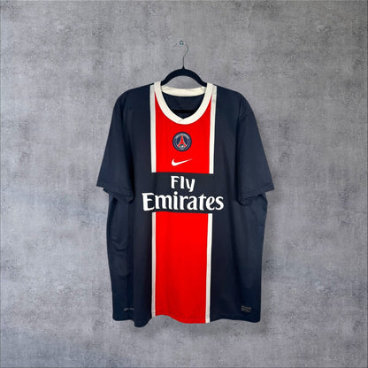 Maillot PSG domicile 2011-2012 de face, sponsor Fly Emirates, taille XXL Pastore