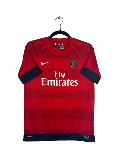 Maillot PSG 2012-2013 Extérieur Nike - Vue avant, taille S, couleur rouge.