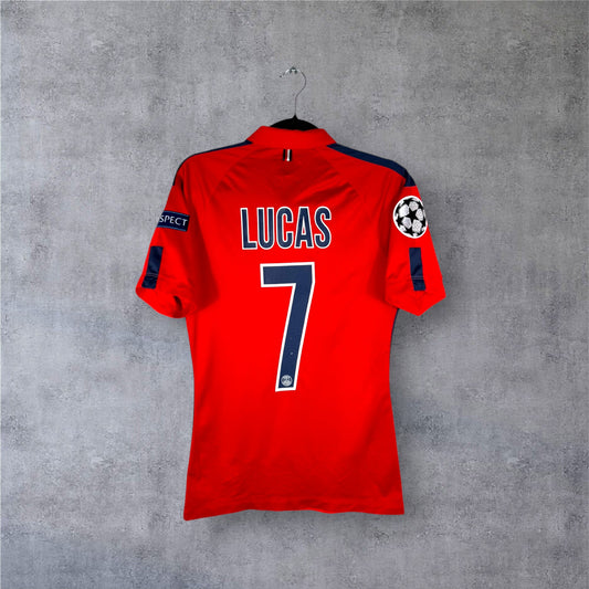 Flocage d'origine Lucas numéro 7 sur maillot PSG 2014-2015 Third Player Version