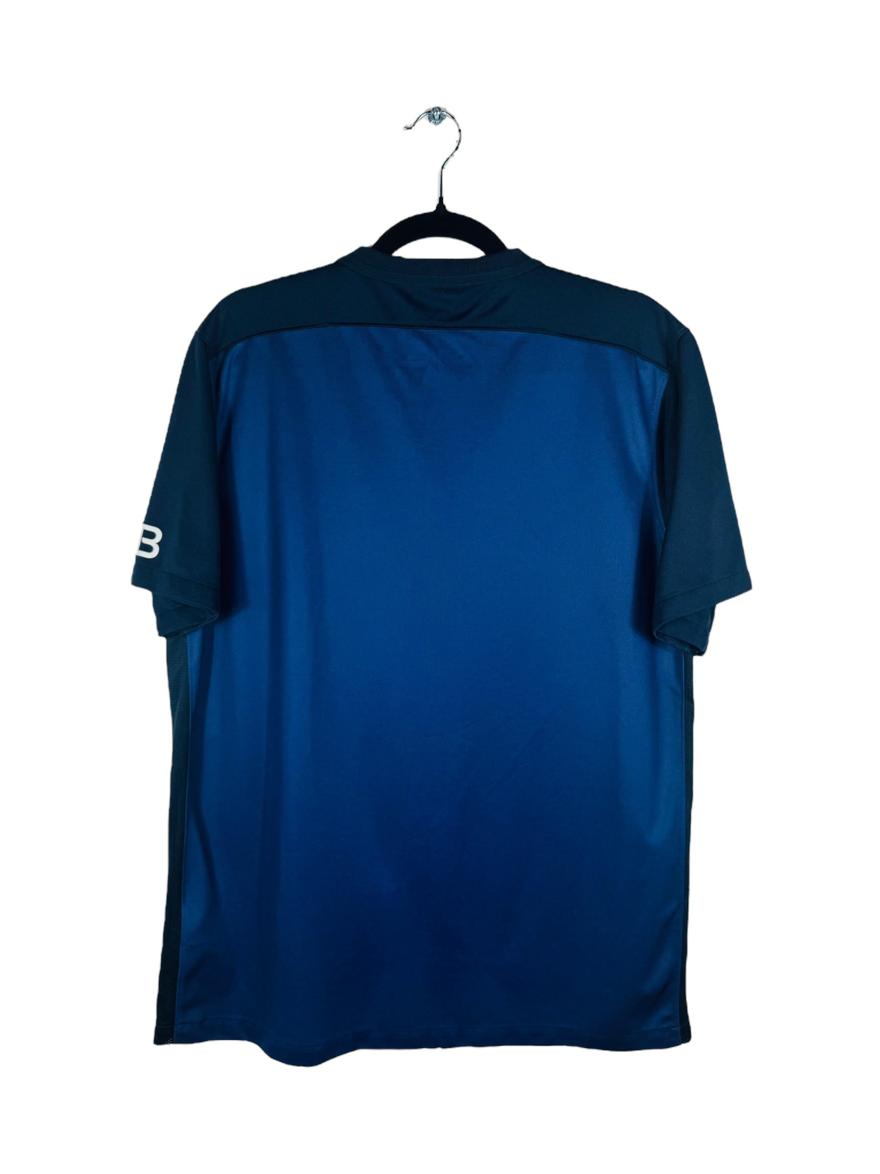 Maillot PSG 2015-2016 Domicile Nike - Vue arrière, taille L, couleur bleu marine.