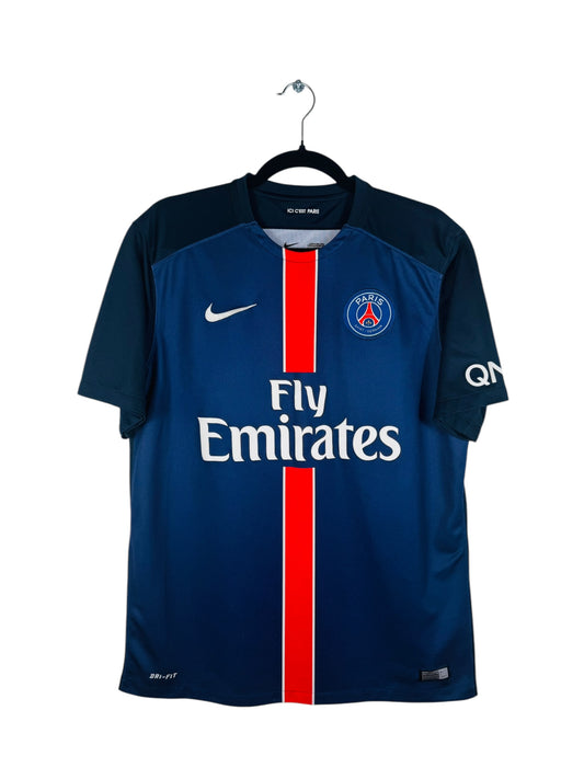 Maillot PSG 2015-2016 Domicile Nike - Vue avant, taille L, couleur bleu marine