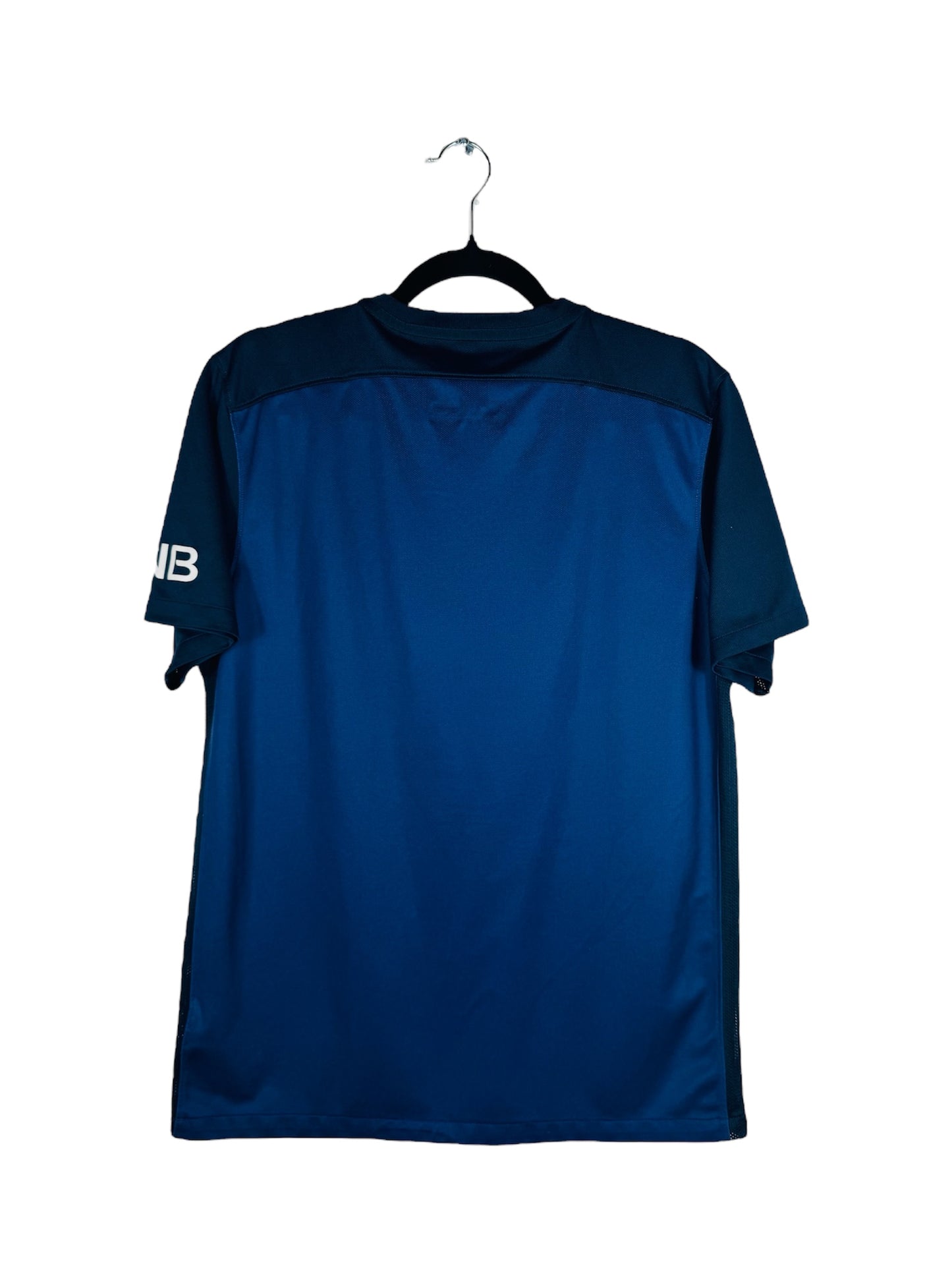 Maillot PSG 2015-2016 Domicile Nike - Vue arrière, taille M, couleur bleu marine.