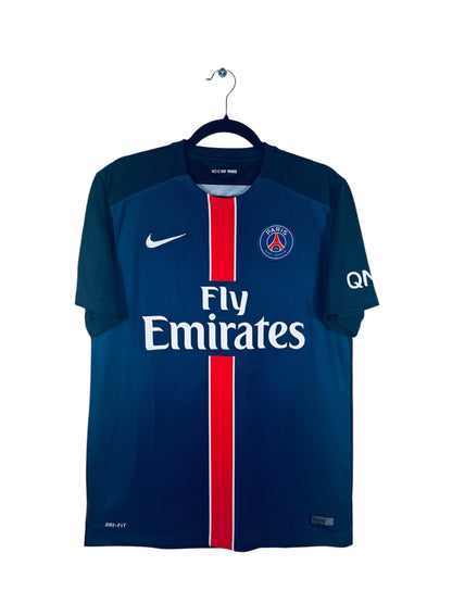 Maillot PSG 2015-2016 Domicile Nike - Vue avant, taille M, couleur marine.