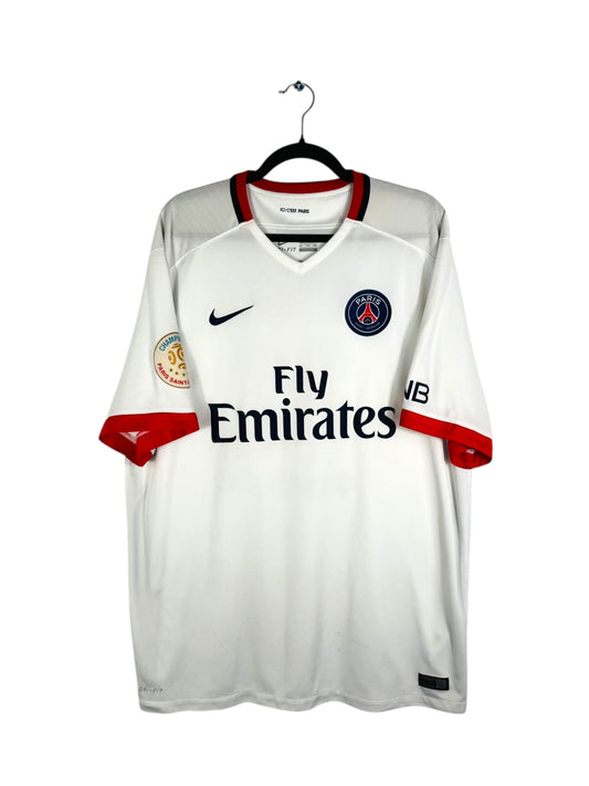 Maillot PSG 2015-2016 extérieur Di Maria vue avant logo Nike et PSG