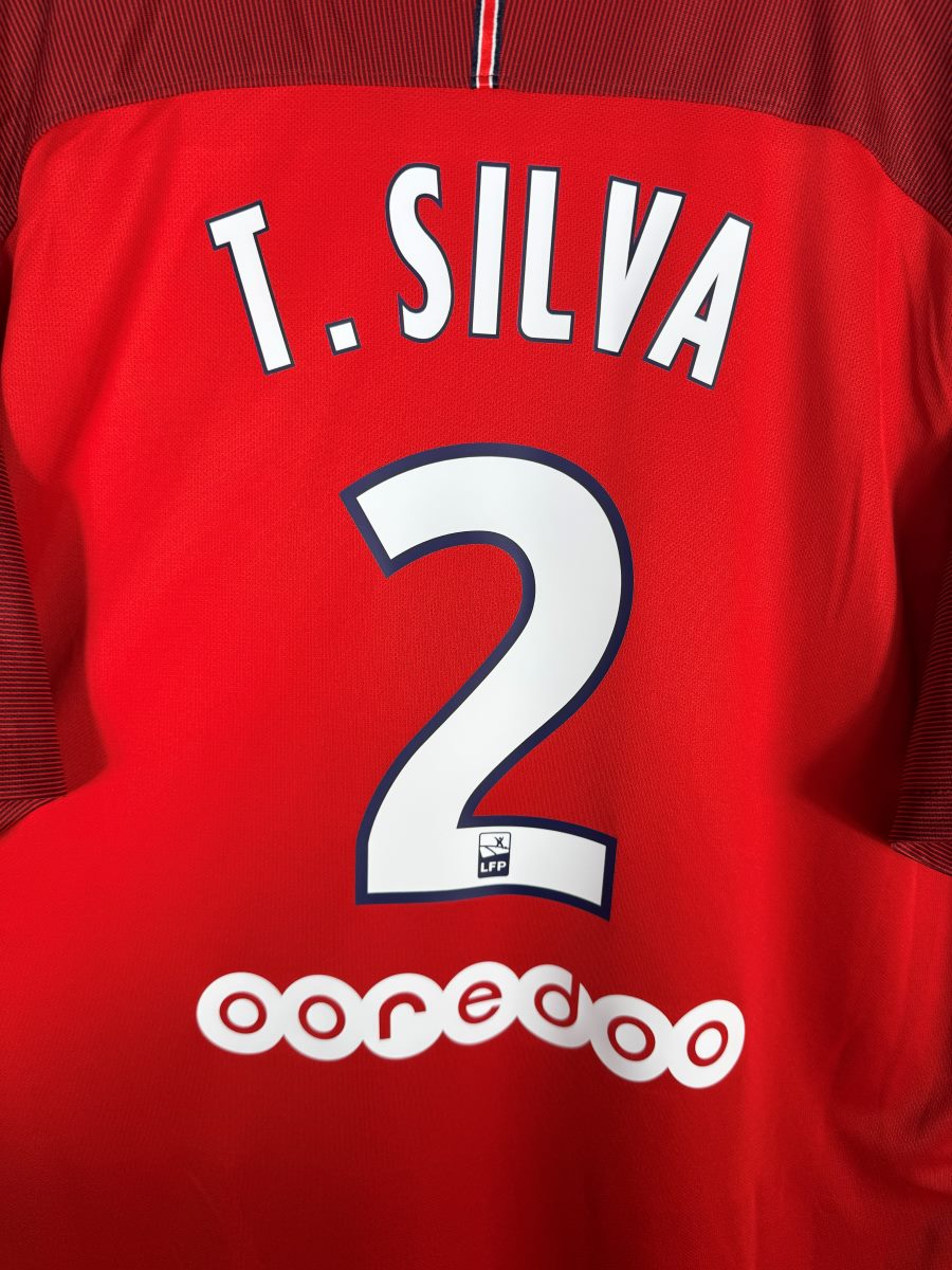 Détail flocage Thiago Silva N°2 maillot PSG 2016-2017