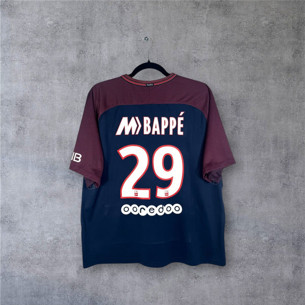 Maillot PSG Domicile 2018-2019 Nike Vapor - Flocage UCL Mbappé, Taille L (neuf)
