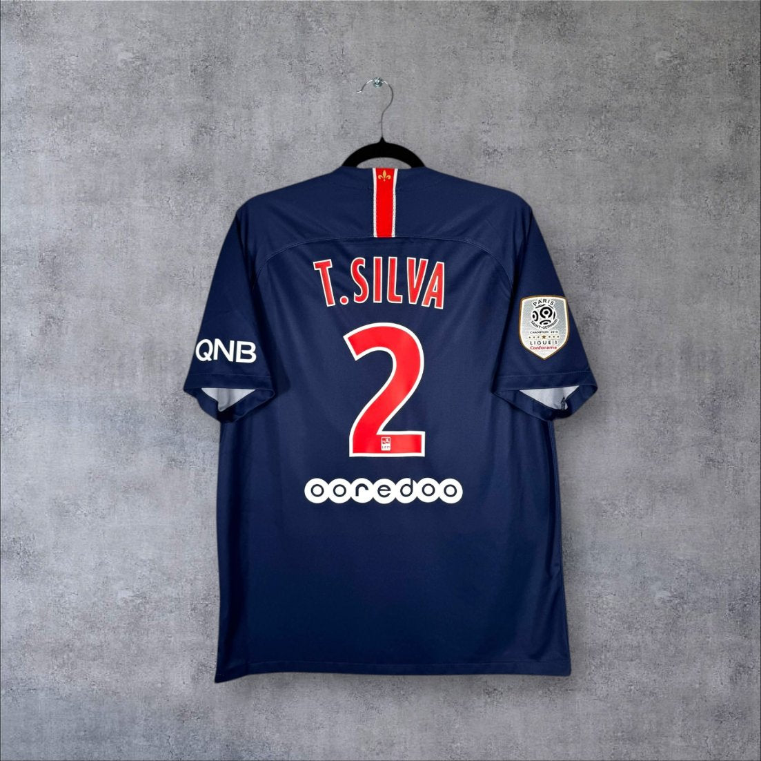 Flocage T.Silva numéro 2 sur maillot PSG 2018-2019 Domicile