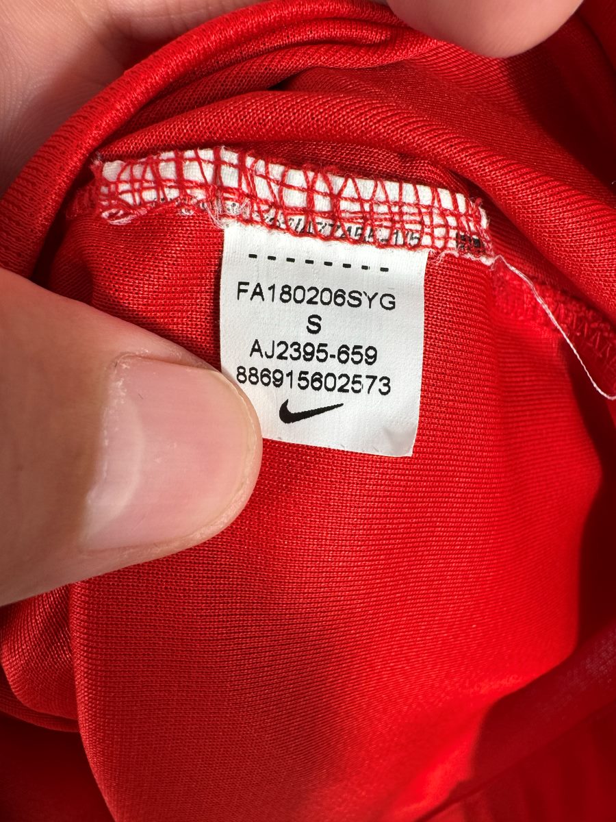 Étiquette Nike AJ2395-659 taille S, maillot gardien PSG Jordan 2018-2019 Buffon