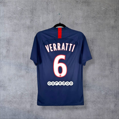 Dos du maillot PSG 2019-2020 domicile Nike avec flocage Verratti N°6 et sponsor Ooredoo