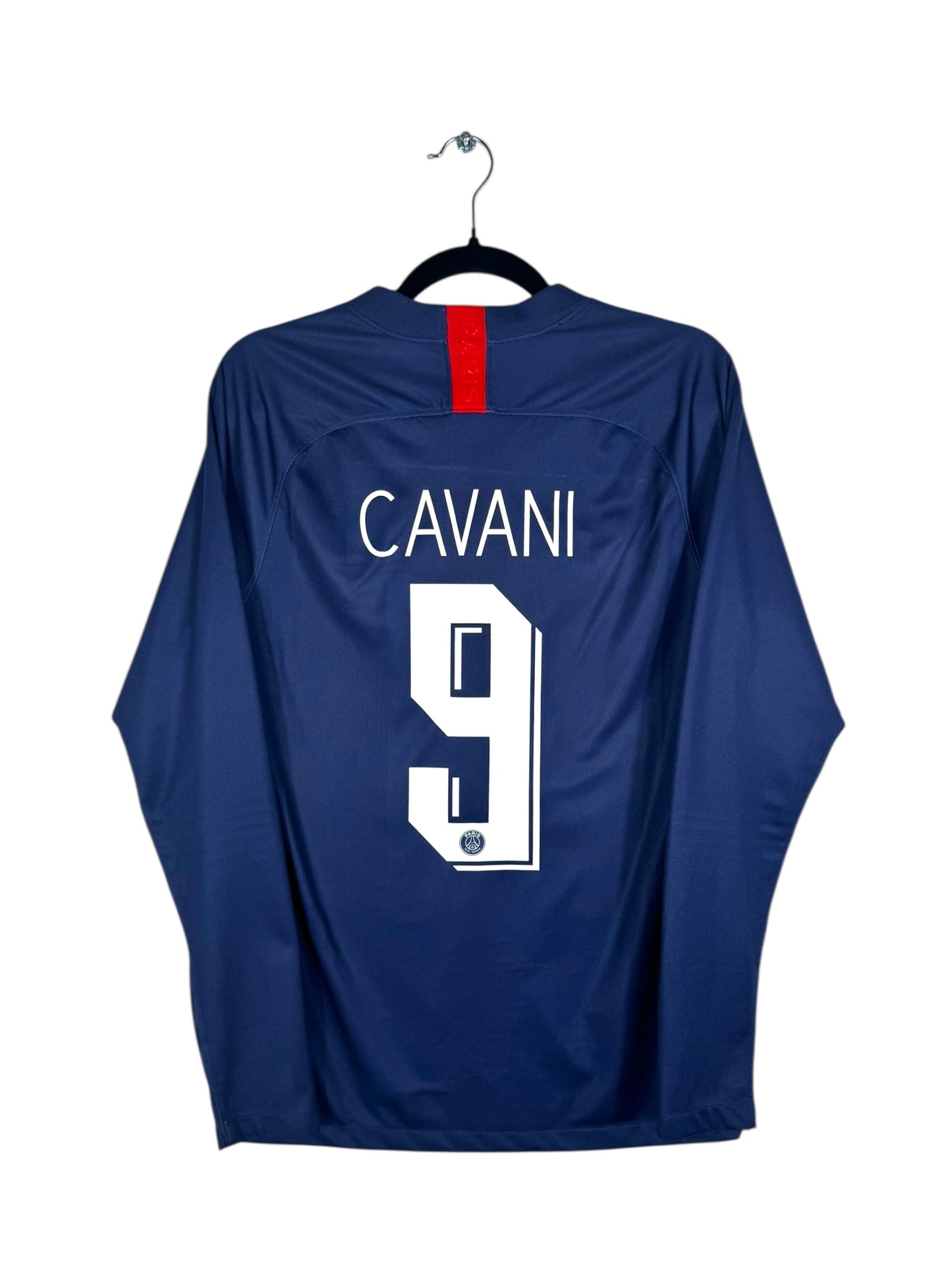 Maillot PSG 2019-2020 Domicile Manches Longues Nike Cavani 9 taille S