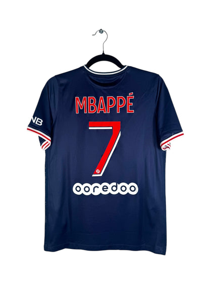 Maillot PSG 2020‑2021 domicile Kylian Mbappé numéro 7 vue arrière flocage