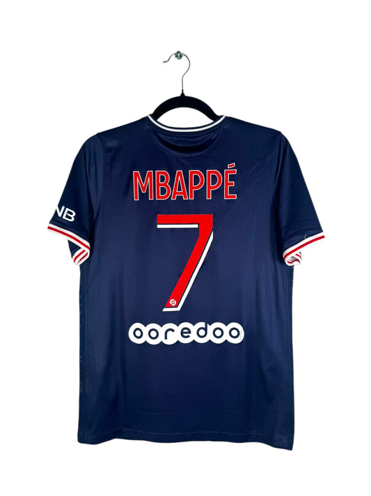 Maillot PSG 2020‑2021 domicile Kylian Mbappé numéro 7 vue arrière flocage