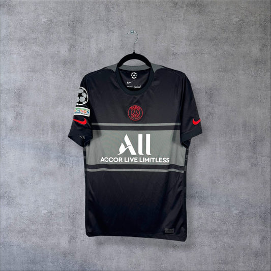 Maillot PSG third 2021-2022 Nike de face, bande grise et sponsor Accor Live Limitless