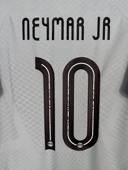 Détail flocage Neymar Jr N°10 maillot PSG 2022-2023