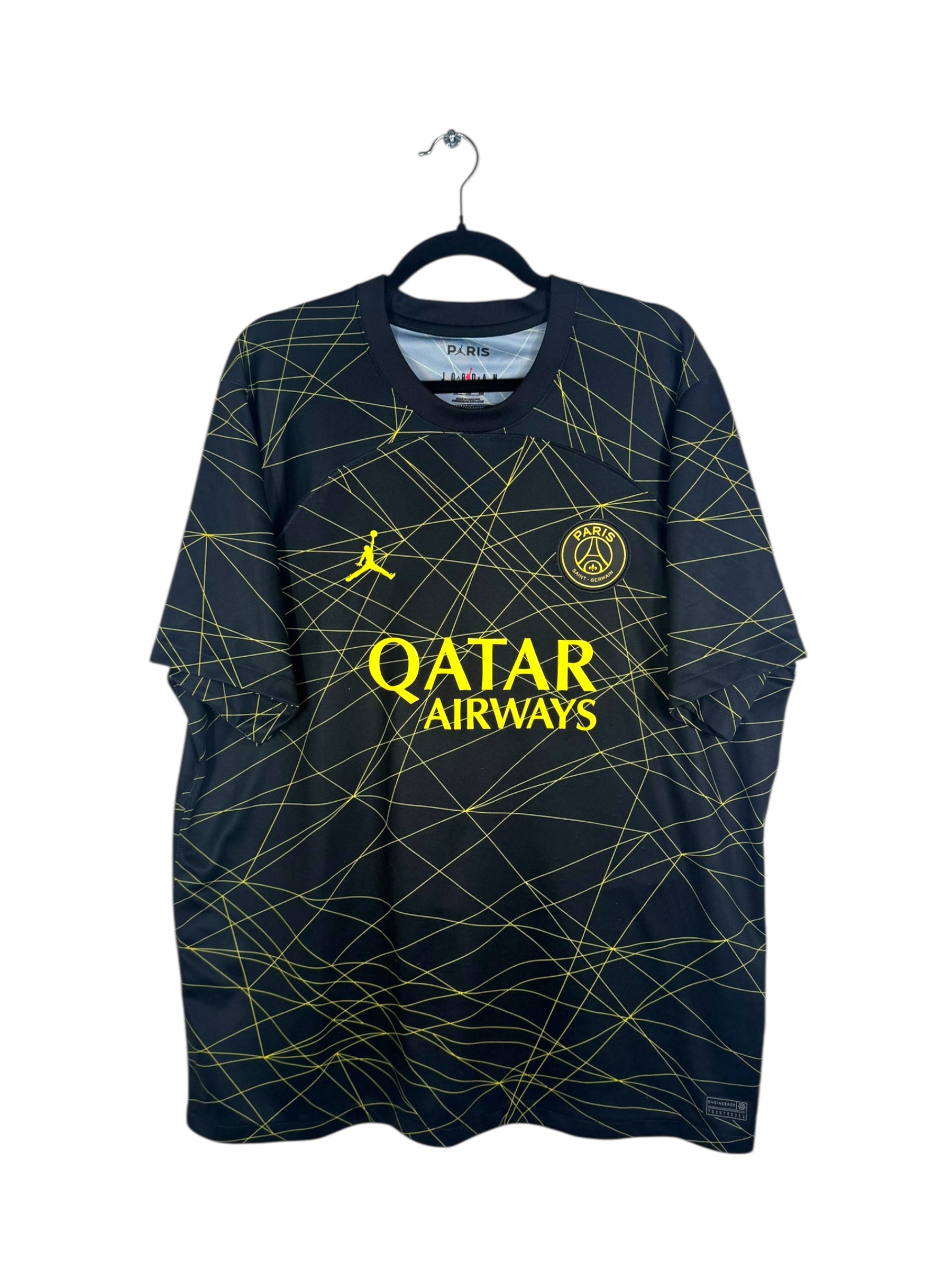 Maillot PSG 2022-2023 fourth Neymar JR vue avant logo et sponsor Jordan