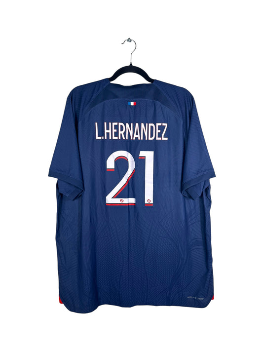 Maillot PSG 2023-2024 domicile Nike Hernandez 21 Pro Vapor Dri-Fit ADV marine XXL vue arrière