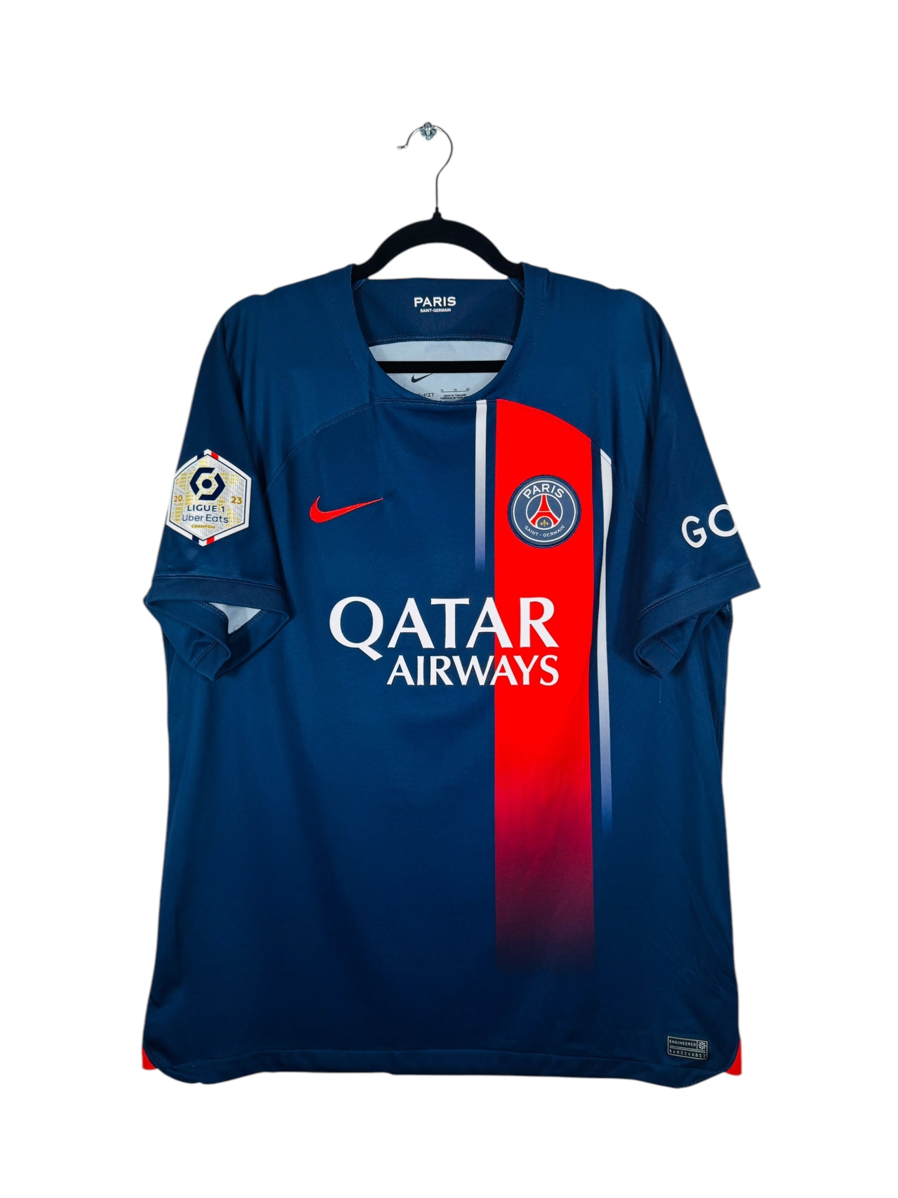 Maillot PSG 2023-2024 Nouvel An Chinois Nike - Vue avant, taille XL, couleur marine, flocage Dembélé N°10.