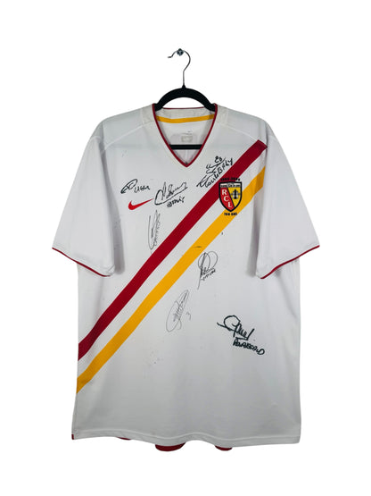 Maillot RC Lens 2006-2007 Centenaire signé Nike - Vue avant, taille XXL, couleur blanc.