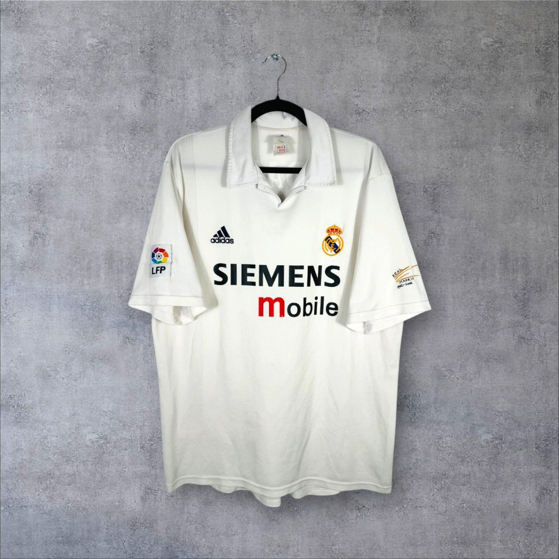 Maillot authentique Real Madrid 2002-2003 Domicile Adidas vue de face (Siemens Mobile)