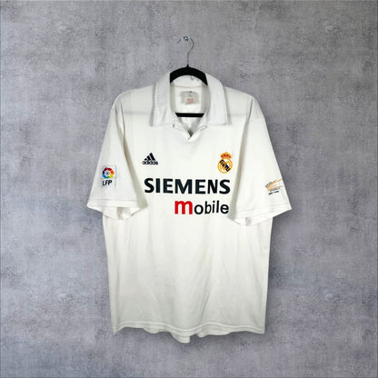 Maillot authentique Real Madrid 2002-2003 Domicile Adidas vue de face (Siemens Mobile)