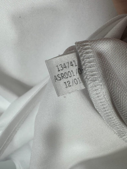 Étiquette intérieure adidas du maillot Real Madrid 2002-2003 avec le code d'authenticité 134741 et la date de production 12/01