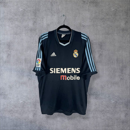 Face du maillot Real Madrid 2003-2004 extérieur adidas avec sponsor Siemens Mobile