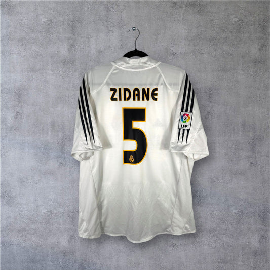 Flocage Zidane numéro 5 sur maillot Real Madrid 2004-2005 Domicile