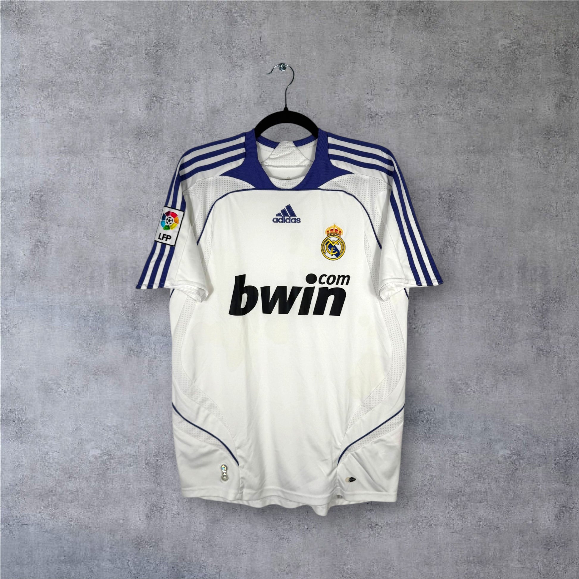 Maillot authentique Real Madrid 2007-2008 Domicile Adidas vue de face