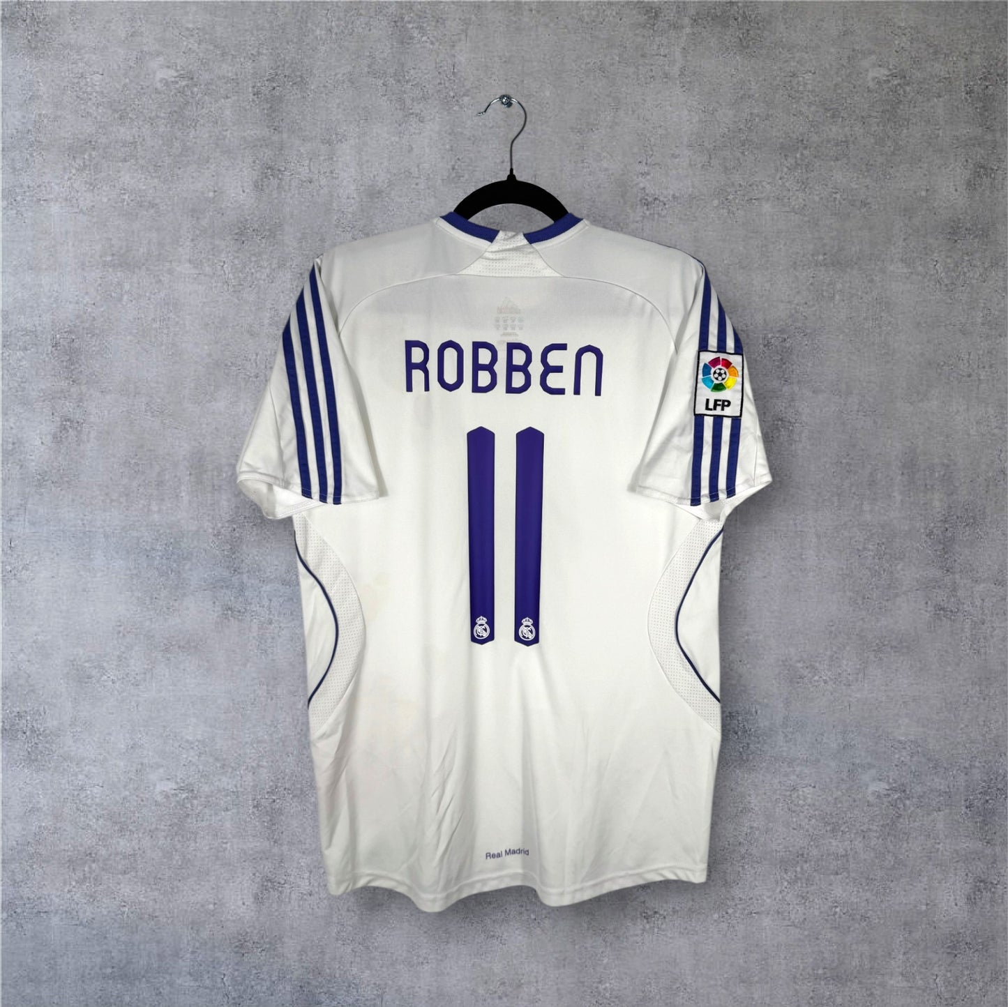 Flocage Robben numéro 11 sur maillot Real Madrid 2007-2008