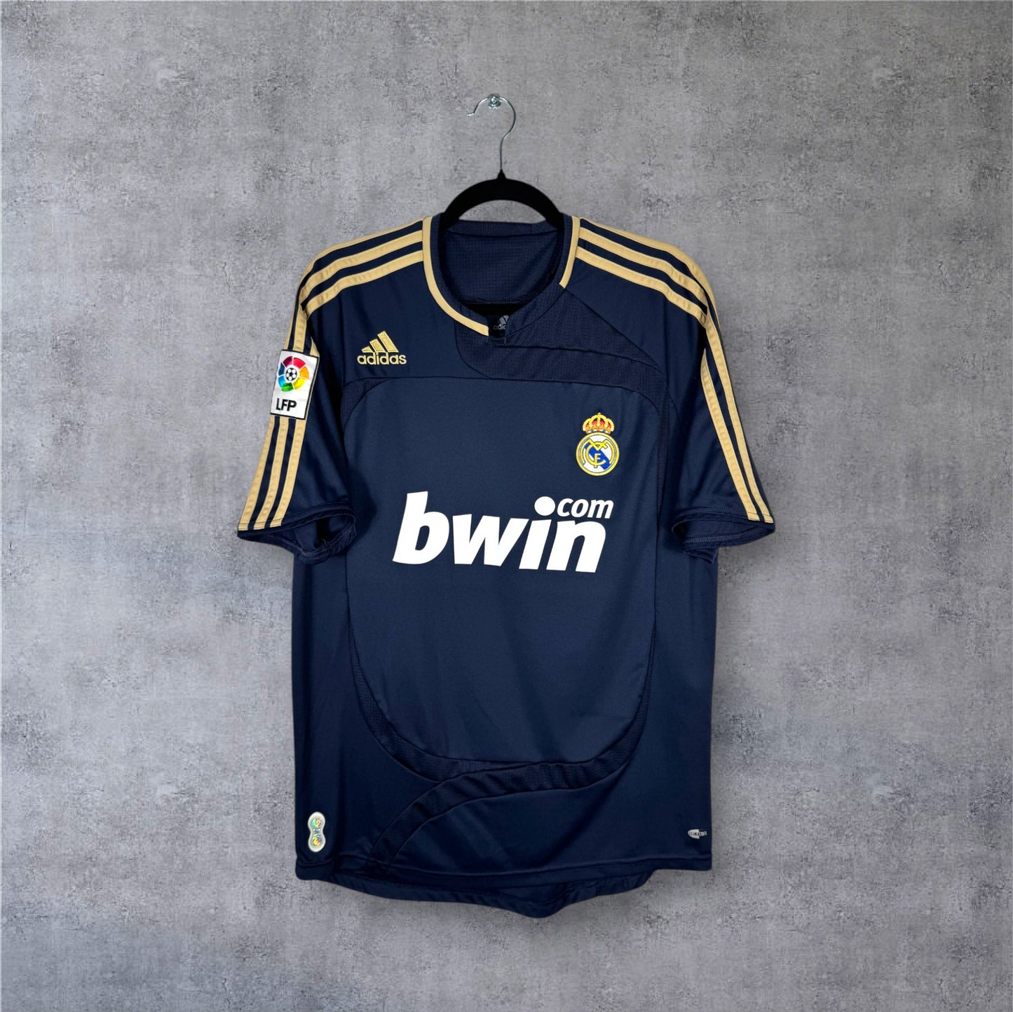 Maillot authentique Real Madrid 2007-2008 Extérieur Adidas vue de face