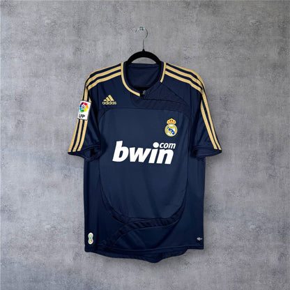 Maillot authentique Real Madrid 2007-2008 Extérieur Adidas vue de face