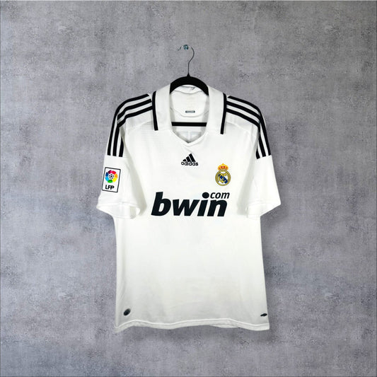 Maillot authentique Real Madrid 2008-2009 Domicile Adidas vue de face