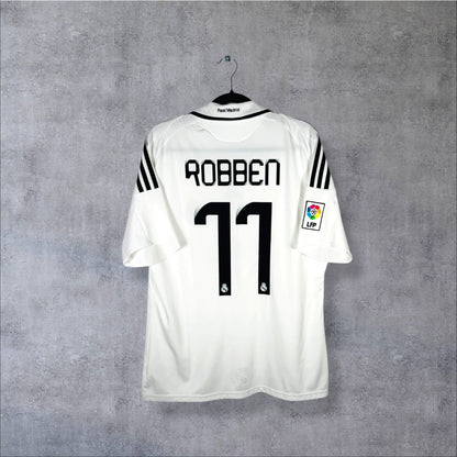Flocage Robben numéro 11 sur maillot Real Madrid 2008-2009 Domicile