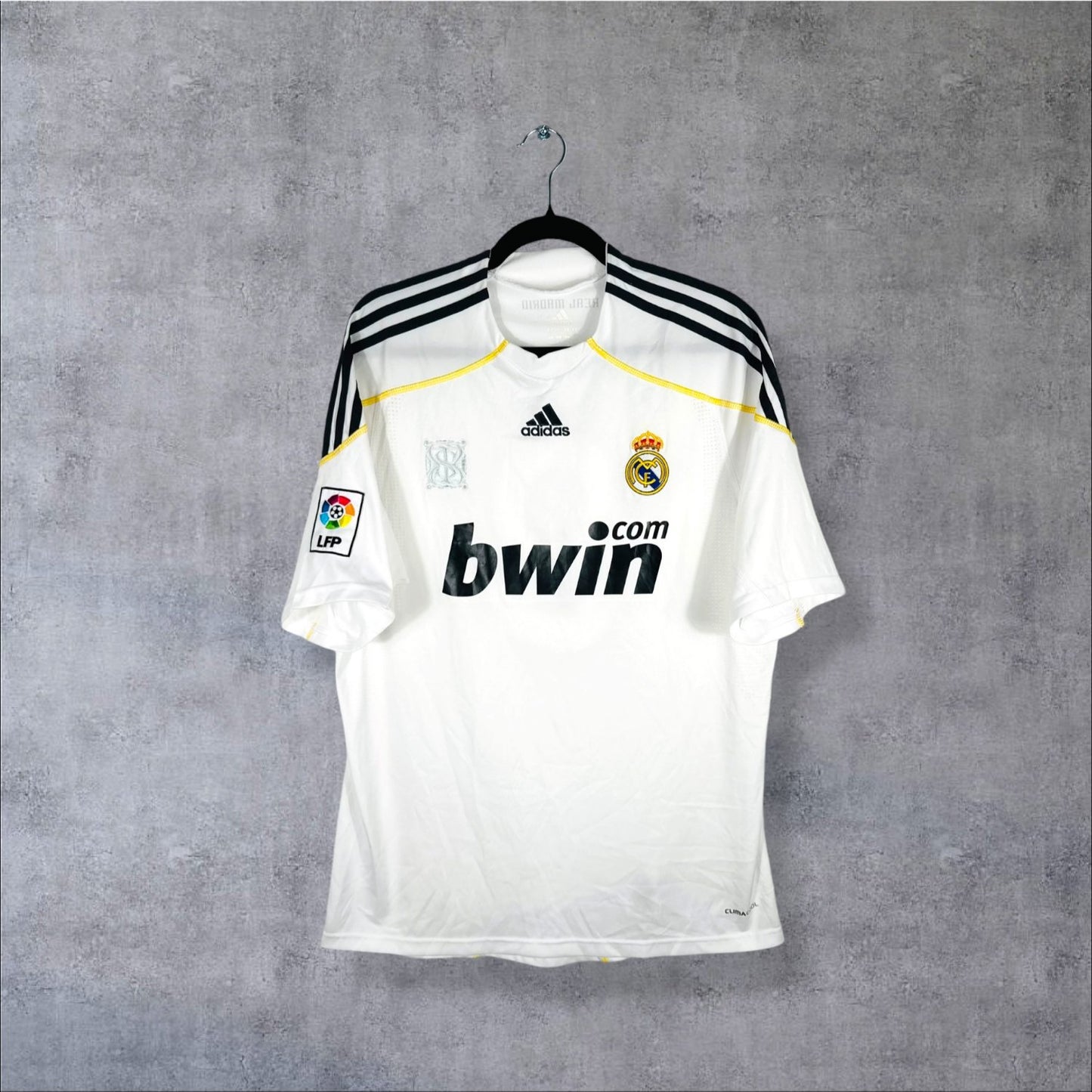 Maillot authentique Real Madrid 2009-2010 Domicile Adidas vue de face