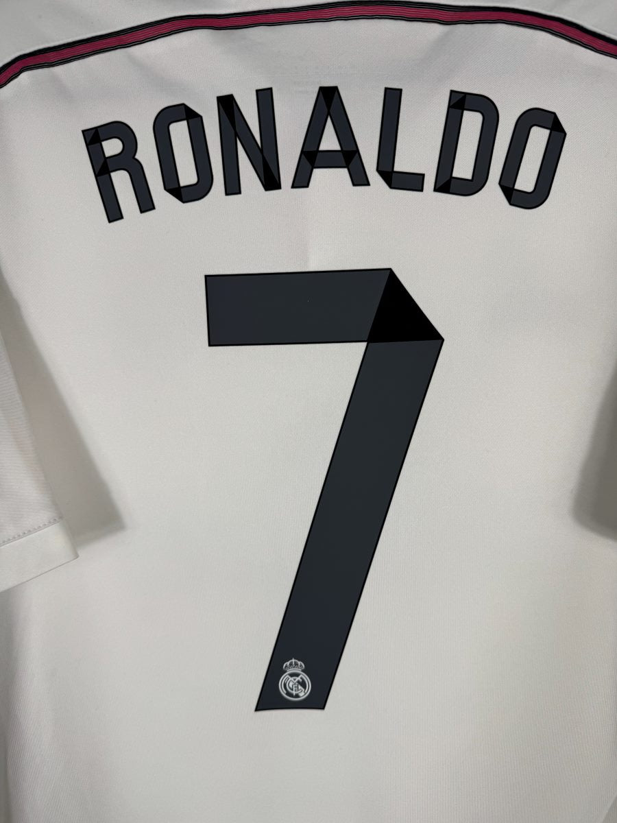 Flocage RONALDO N°7 anthracite facetté avec écusson Real Madrid intégré