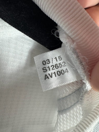 Étiquette intérieure adidas d'origine du maillot Real Madrid 2015-2016, code S12652, production 03/15