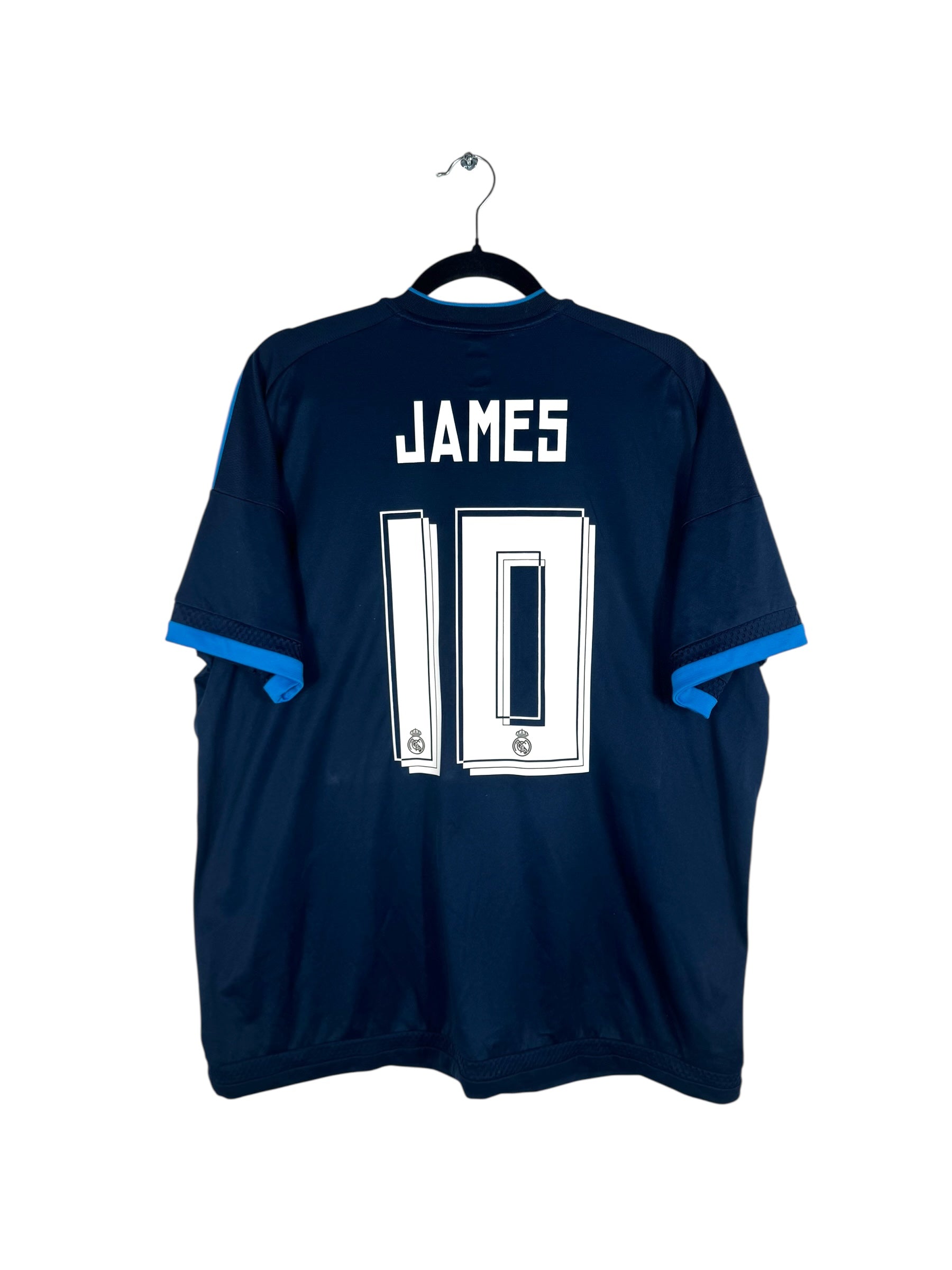 Maillot Real Madrid 2015-2016 third Adidas James 10 bleu marine taille XL vue arrière