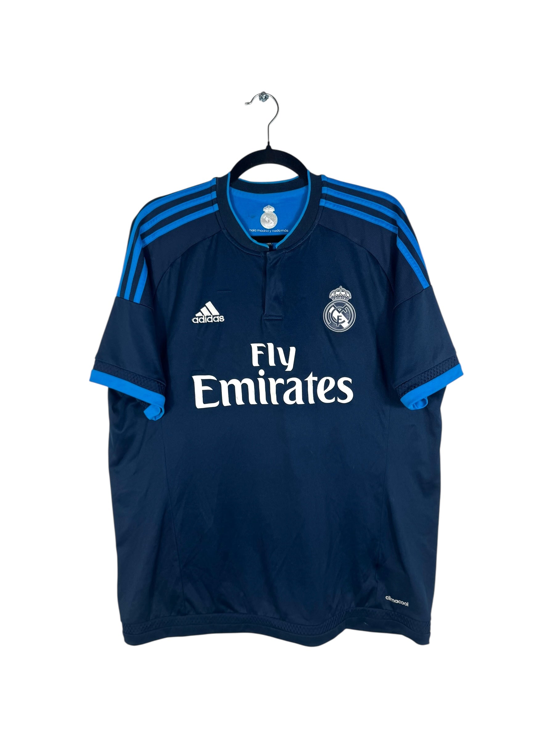 Maillot Real Madrid 2015-2016 third Adidas James 10 bleu marine taille XL vue avant