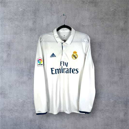 Maillot authentique Real Madrid 2016-2017 Domicile Manches Longues Adidas vue de face