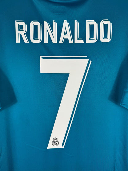 Détail de la typographie du flocage sur le numéro 7 de Cristiano Ronaldo