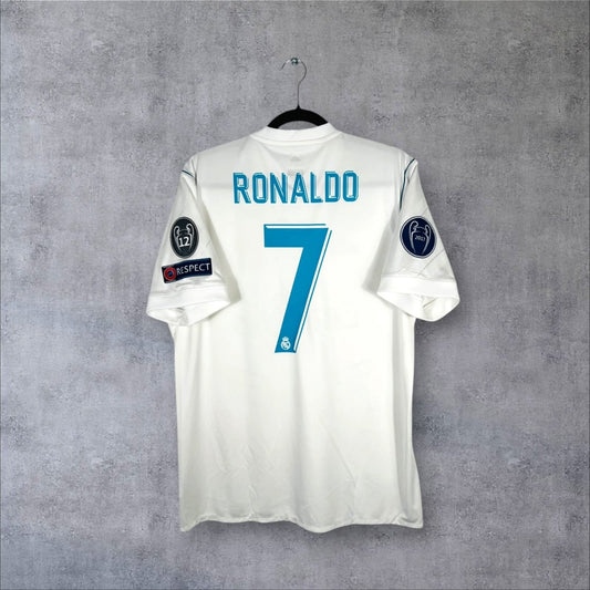 Flocage Ronaldo numéro 7 sur maillot Real Madrid 2017-2018 Domicile taille L